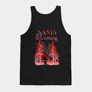 Santa Is Coming Traditional Red Tank Top